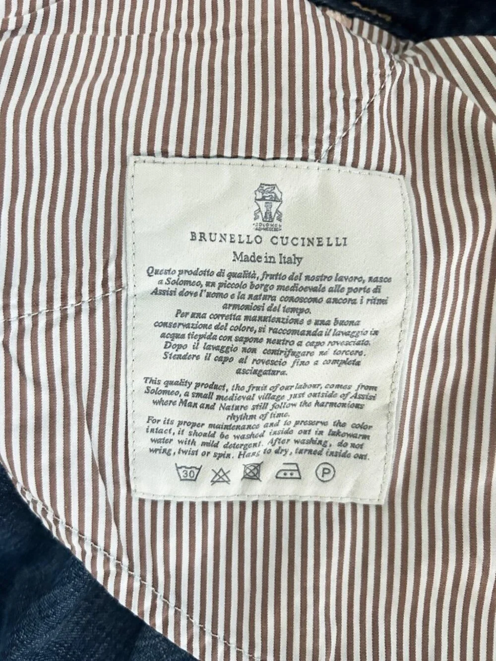 Brunello Cucinelli Italian Designer Jeans Traditional Fit Button Fly Size 54